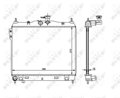 NRF 53361 Motor Su Radyatoru Hyundaı Getz 1,3 1,4 Benzınlı Manuel 03> (370×488×16) GM 253101C100