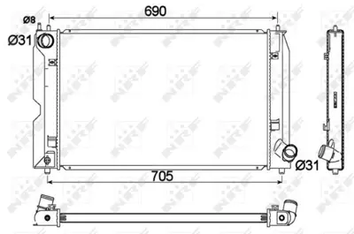 NRF 53765 Toyota Corolla 1.4d 01-Radiator GM 164000N031