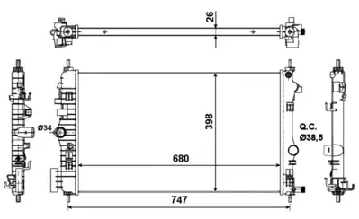 NRF 53776 Motor Radyatoru Malıbu Insıgnıa Saab 9 5 GM 1300291