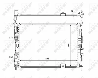 NRF 53846 Motor Radyatoru Qashqaı 1,6 (Hr16) 07>13 Manuel (590×451,5×18) GM 21400JD000, GM 21400JD00C, GM 21400JD00E, GM 21400JD00B, GM 21410JD21B, GM 21410JD01B, GM 21410JD00E, GM 21410JD00B, GM 21400JD20B, GM 214005447R