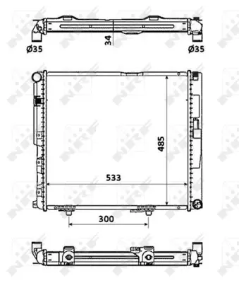 NRF 53874 Motor Su Radyatoru (Om601, Om602, Klimalı) W124 85>93 S124 89>93 GM A1245009203