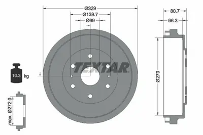 TEXTAR 94034200 Kampana Hıace Iv 95-06 GM 4243126100