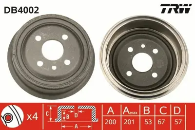 TRW DB4002 Kampana Arka GM 568057, GM 90168958