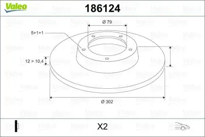 VALEO 186124 Fren Dıskı On Bmw E34 88>96 34111158042, 34111159898, 34111161693, 1161693, 1158042, 1159898, 34111160933, 3411158042, 34116756092, 6756092