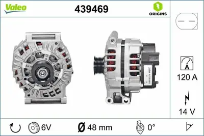 VALEO 439469 Alternator 12v 120a Mını R50 R52 R53 GM 12317515033, GM 12317515426