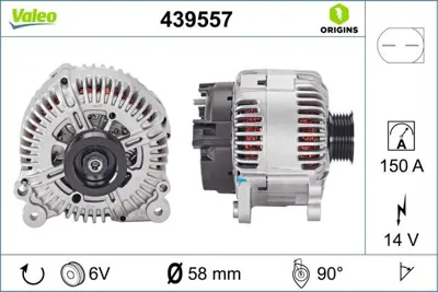 VALEO 439557 Alternator 12v 150a Audı A4 2,7 - 3,0 04> GM 59903016DX