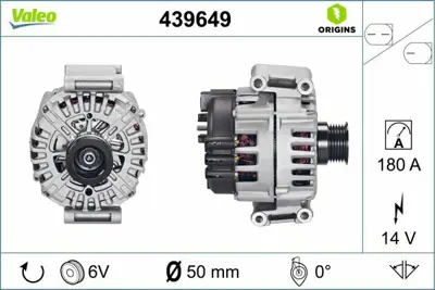 VALEO 439649 Alternator (14v 180a) C219 04>08 W211 05>08 W164 05>08 W221 05>08 R171 08>11 GM A2721540802