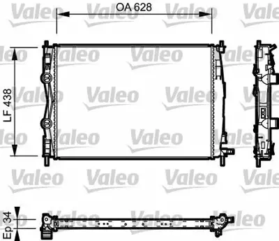 VALEO 735115 Motor Su Radyatoru Qashqaı 2,0 Dcı 2007 2013 Otomatık (630x435x32) GM 21410JD71B