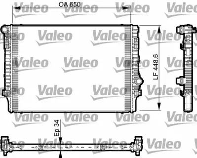 VALEO 735548 Su Radyatörü GM 5Q0121251EP, GM 5Q0121251GN, GM 5Q0121251ET, GM 5Q0121251FN, GM 5QM121251A, GM 1103173, GM 65302