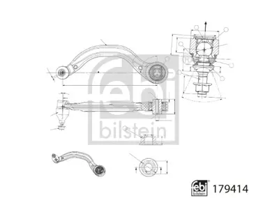 FEBI BILSTEIN 179414 Salıncak Kiti On Sağ Alt On Tesla Model Y 23> 104435900A 15079 212309 2628203 33104915 45060 4613795 5016609 52848 73423 850081511 BCA7849 CB9005R CS3507R FCA7849 G52104 J4910802 RH146023 S063027S SCA10019 TSBS006