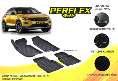 PERFLEX PXM-VW41 Paspas 3d Havuzlu X-Mat T-Roc 2017>