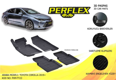 PERFLEX PXM-TY23 Paspas 3d Havuzlu X-Mat Toyota Corolla 2019->